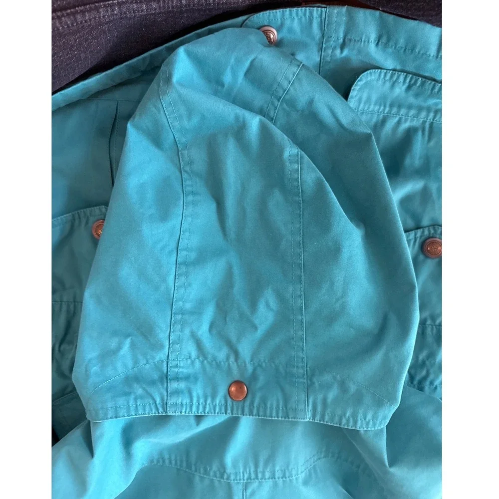 Vintage 90s Pacific Trail Women's Trench Jacket Coat Teal‎ Size M Fleece Lined
